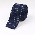 Men's Knitted Knit Leisure Striped Tie Fashion Skinny Narrow Slim Neck Ties For Men Skinny Woven Designer Cravat preview-2