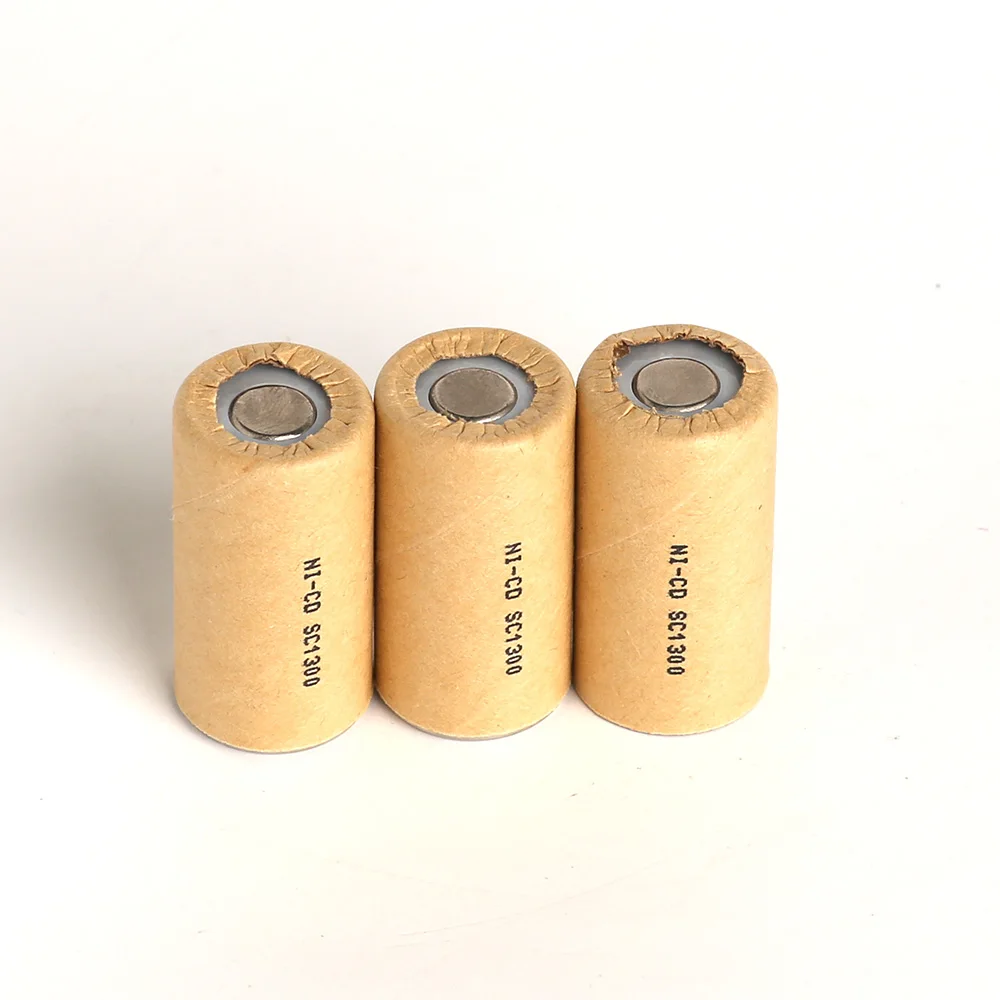SC1300mAh 10pcs 1.3Ah Ni-CD Power Cell,rechargeable battery cell,power tool battery cell,discharge rate 10C-15C-animated-img