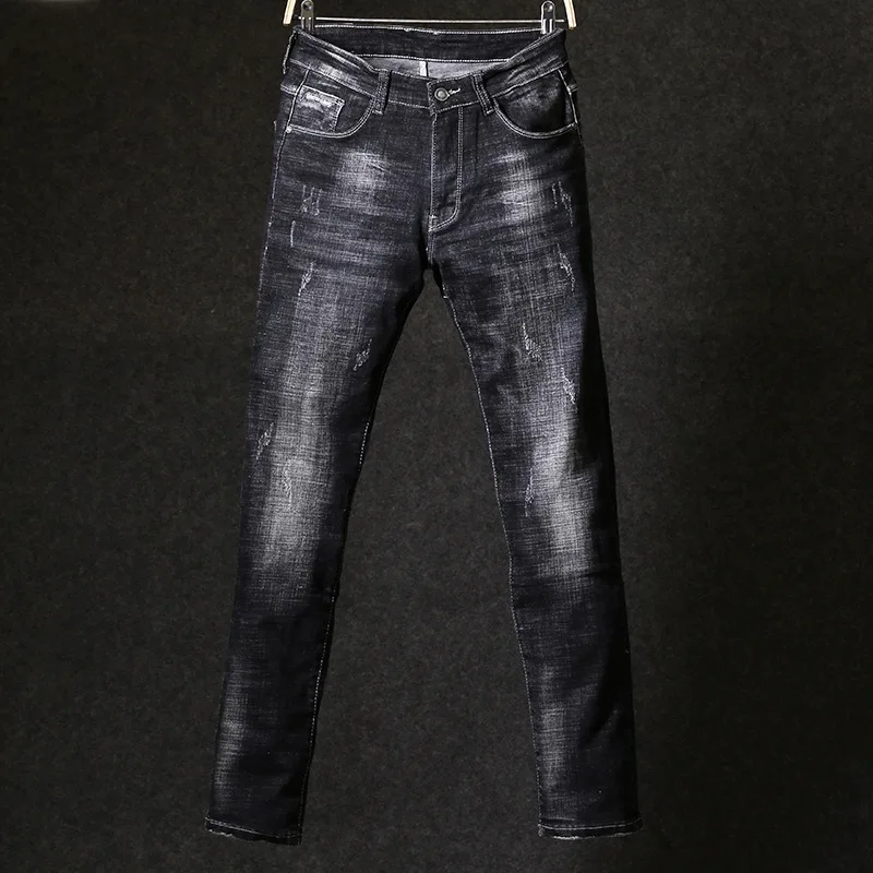 2018 Men Jeans Business Casual Straight 