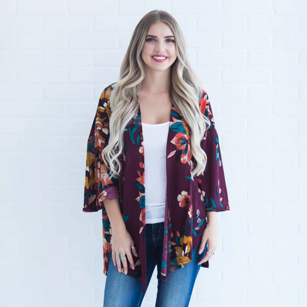 Women Plus Size Kimono Boho Cover Ups 