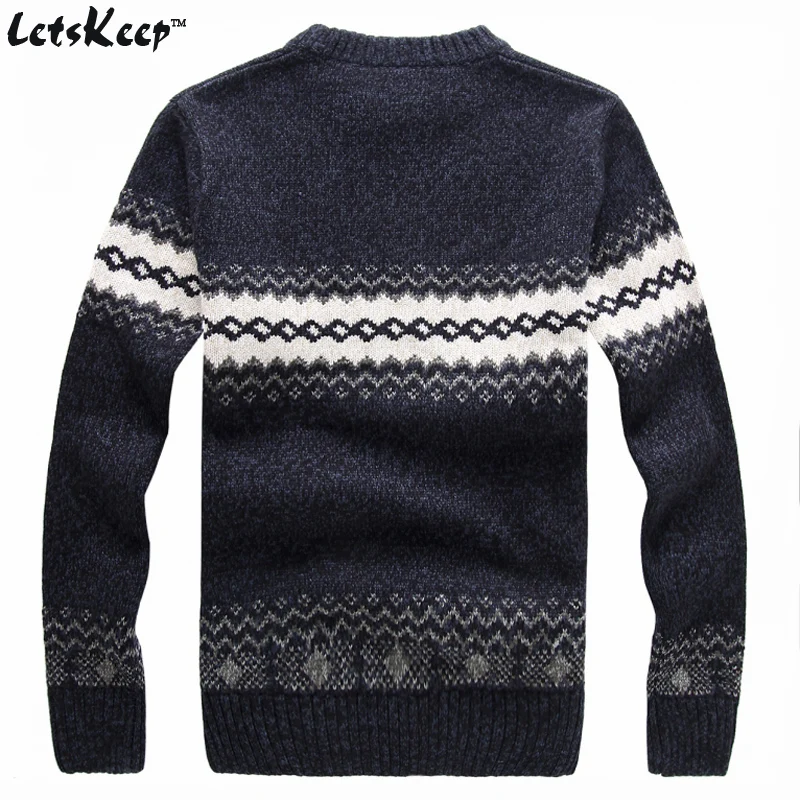 round neck wool sweater men 