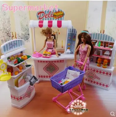 barbie supermarket play set