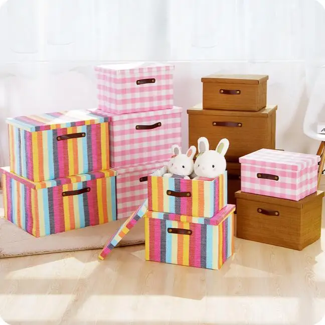 Pink Polka Dot Box With Lid // 30x30x30 Storage box storage basket cosmetic  underwear storage