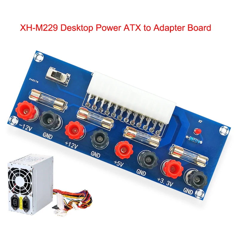 XH-M229 Desktop PC Chassis Power ATX Transfer to Adapter Board Power Supply Circuit Outlet Module 24Pin Output Terminal 24 pins-animated-img