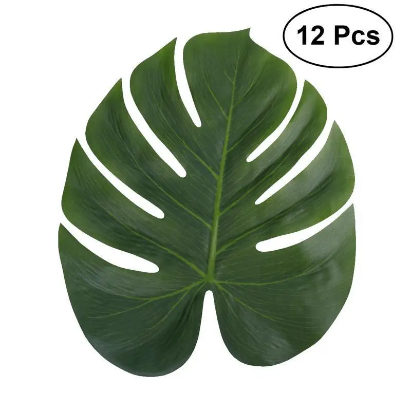 Artificial Tropical Palm Leaves Hawaiian Luau Safari Jungle Party Decoration  Summer Wedding Birthday Home Table Decor Fake Plant