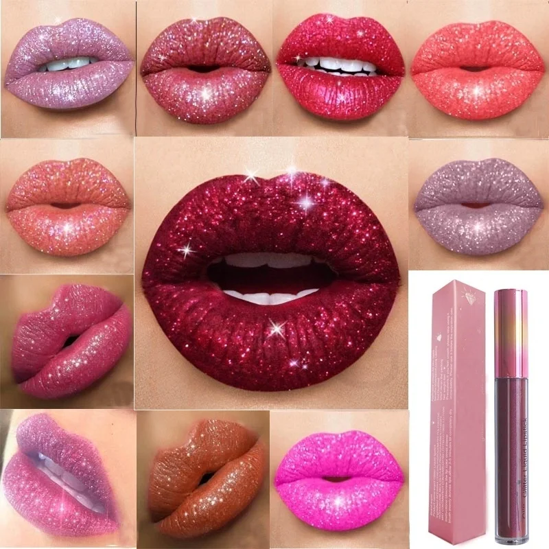 pink glitter lip gloss