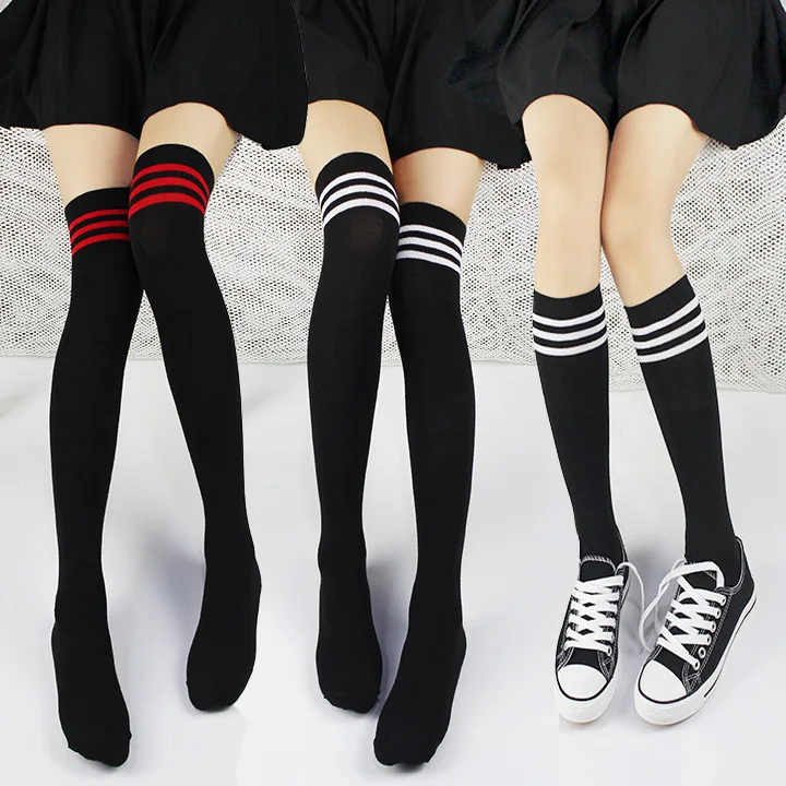 womens knee high socks black