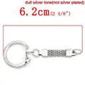 30pcs 8Seasons Iron Alloy Key Chains Key Rings Silver Color 6.2cm x 2.3cm Round Keychain Jewelry Length: 3.8cm Basic Keychains preview-2