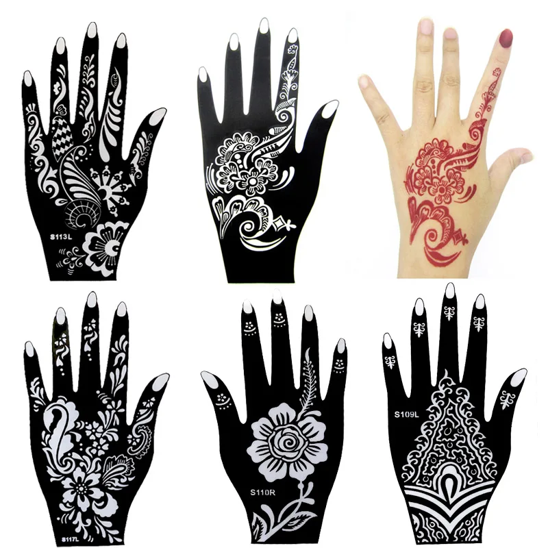 Αγορά Τατουάζ  10PCS Self-Adhesive Reusable Henna Tattoo Stencils,Mehndi  Indian Temporary Hand Tattoos For Body Art Painting 5 Pairs