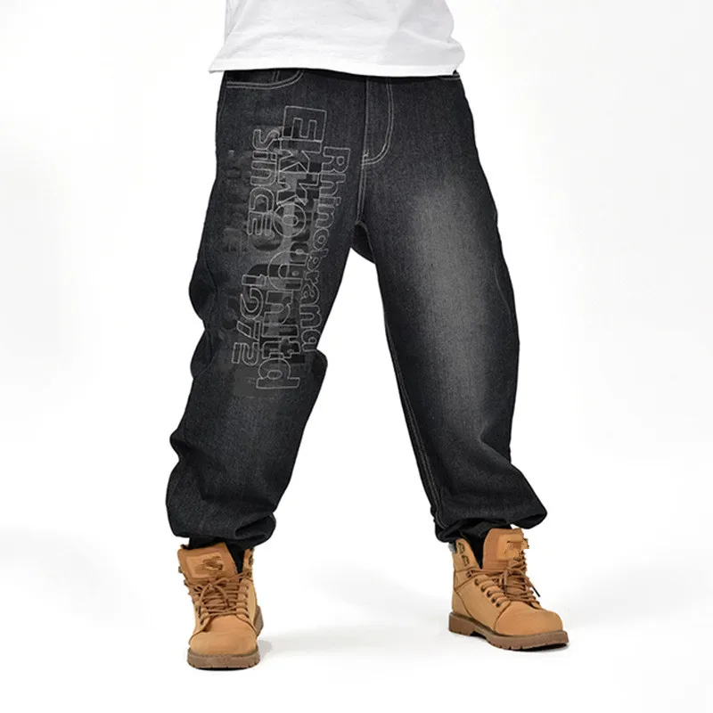 Acquistare Jeans uomo | Fashion Big size 46 Men Jeans Hiphop Seasons  Leisure Loose Men's Hip Hop Denim Pants New Baggy Jeans Long Trousers Male  Bottoms