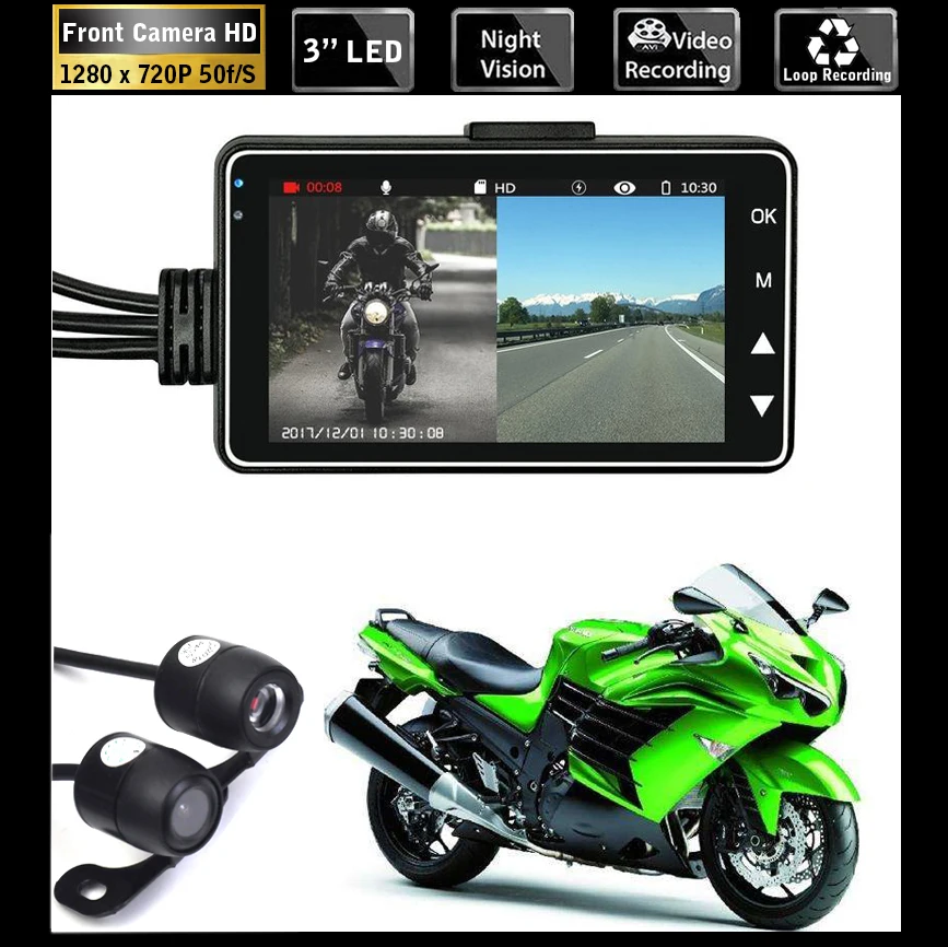 motorbike front and rear camera