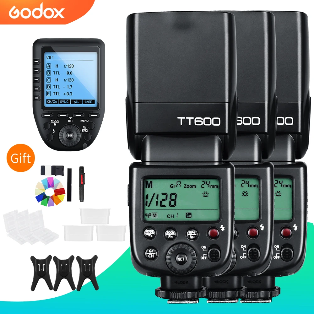  Godox TT520II Wireless Transmission Flash Speedlite - Built-in  Receiver and RT Transmitter Compatible for Canon Nikon Panasonic Olympus  Pentax and Other DSLR Cameras with Standard Hot Shoe : Electronics