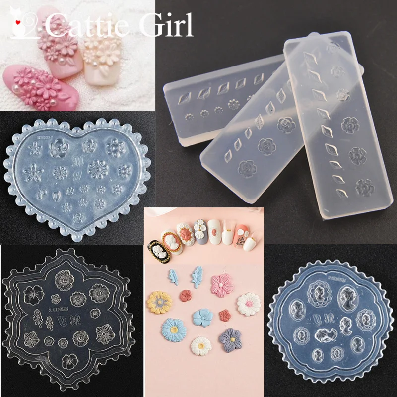 3D Silicone Nail Carving Mold Snowflake Butterfly Multi-Designs
