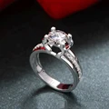 Hollow Sliver Color Engagement Wedding Ring For Women Rhinestone Jewelry Ring Vintage Bijoux Accessories Bijouterie Dd066 preview-2