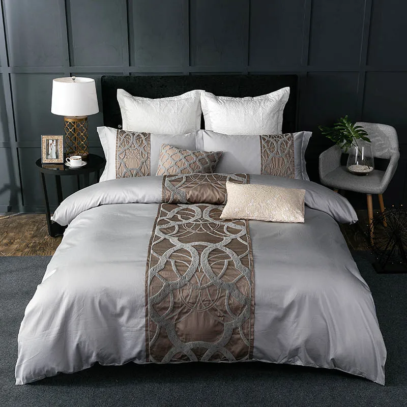 grey bed cover set