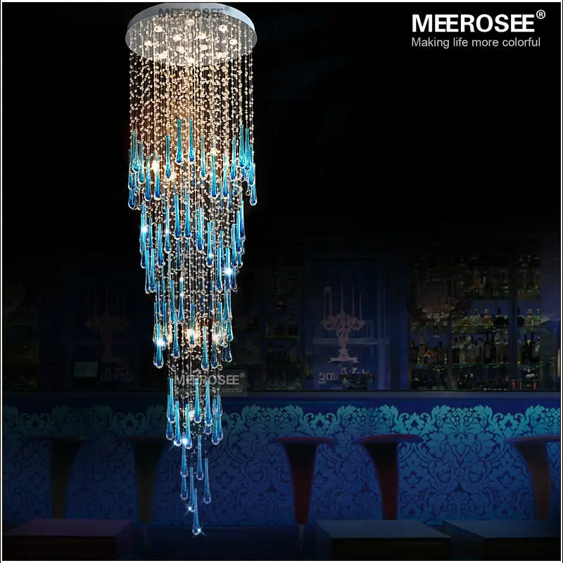 blue crystal chandelier light