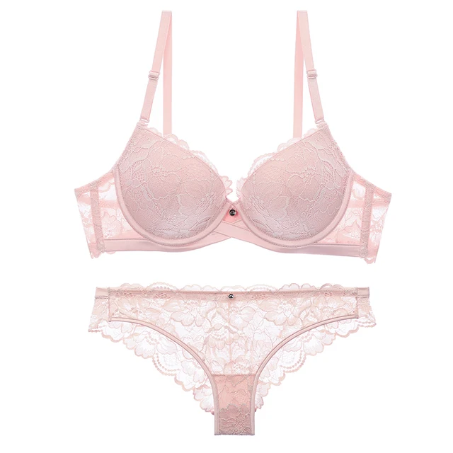 pink floral lace bralette