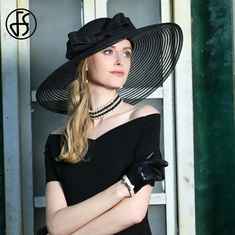 Black Linen Fedora Hat Women 