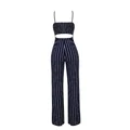 Elegant Striped Sexy Spaghetti Strap Rompers Womens Jumpsuit Sleeveless BacklessBow Casual Wide legs Jumpsuits Leotard Overalls preview-5