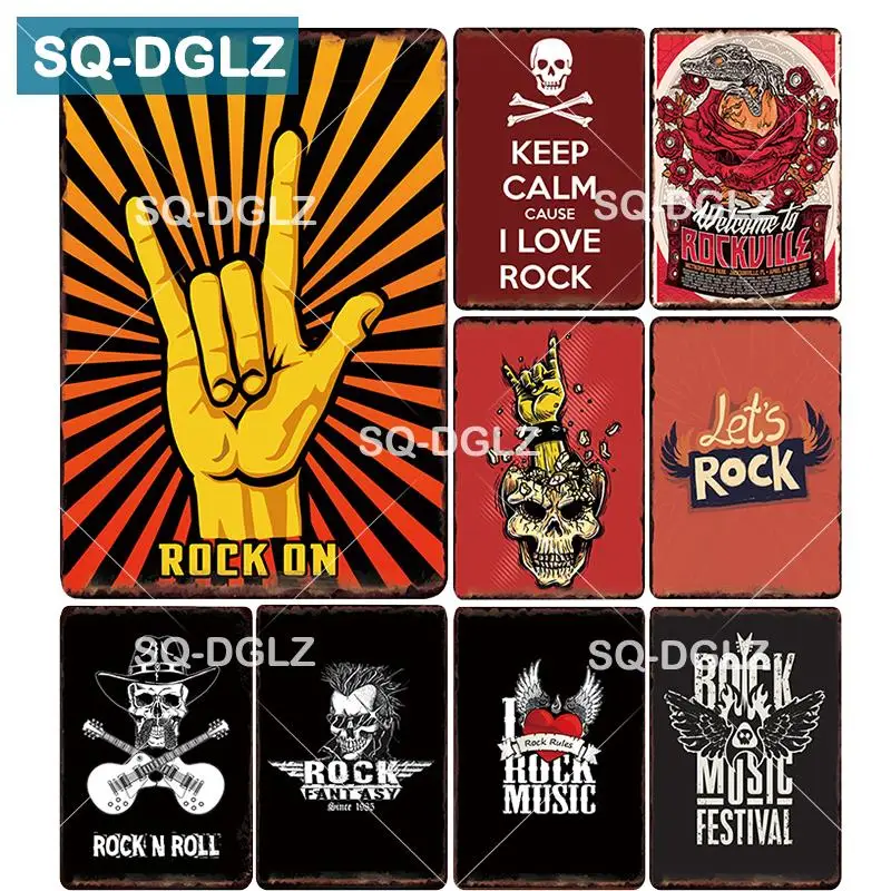 Rock n Roll Poster Music Vintage Metal Tin Sign Bar Art Painting