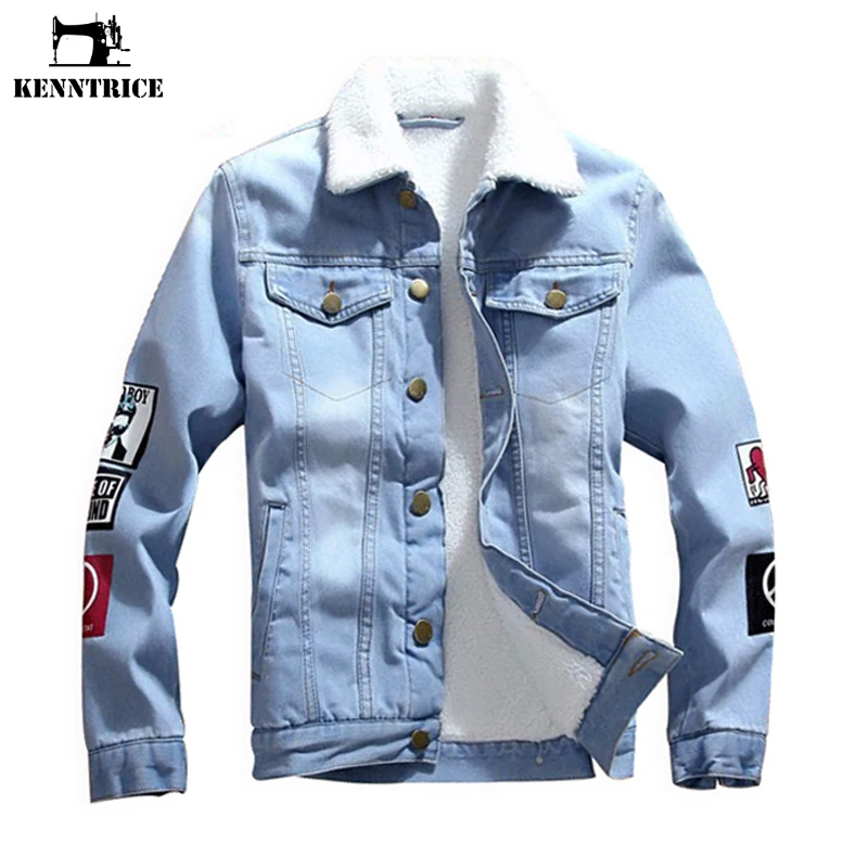 printed jeans jacket for men