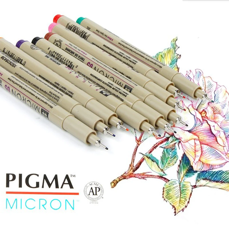 SAKURA 1pcs Micron Pen Multicolor 0.25mm 0.45mm Marker Pen Watercolor  Markers Liners for Drawing