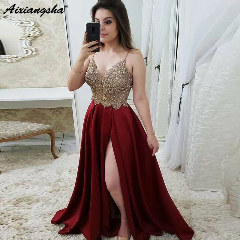 burgundy formal dresses with sleeves