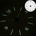 New Luminous Wall Clock Large Watch Horloge 3D DIY Acrylic Mirror Stickers  Quartz Duvar Saat Klock Modern Mute preview-3