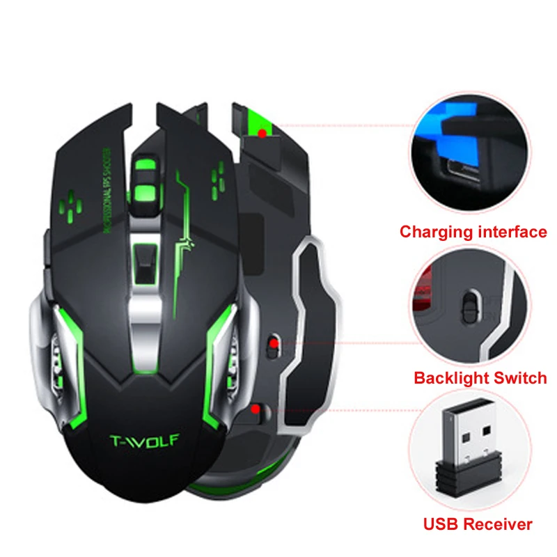 Agora Pontiki Kai Plhktrologia Q13 2 4g Wireless Charging Gaming Mouse 6keys 2400dpi Silent Ergonomic Gaming Luminous Mouse Rgb Backlit For Laptop Computer Pro