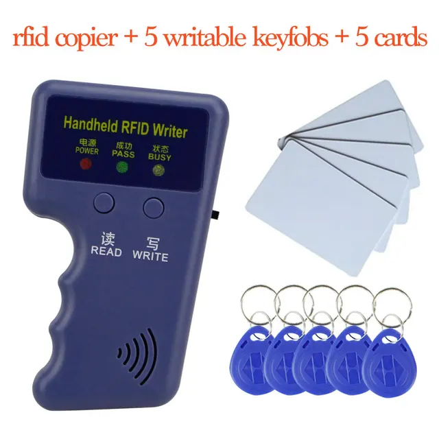 5 Keys Handheld 125KHz RFID Duplicator Key Copier Reader Writer ID Card Cloner
