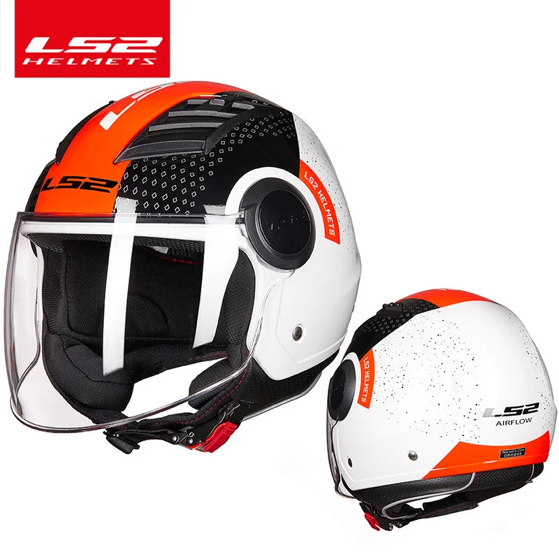 Acquistare Accessori Moto e Ricambi | LS2 airflow motorcycle helmet 3/4  open face summer jet scooter half face motorbike helm capacete casco LS2  OF562 vespa helmets