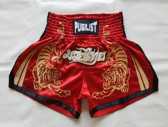 PUGILIST P1 tiger muay thai shorts boxing fight short sport shorts  embroidery quick-dry--Black - AliExpress