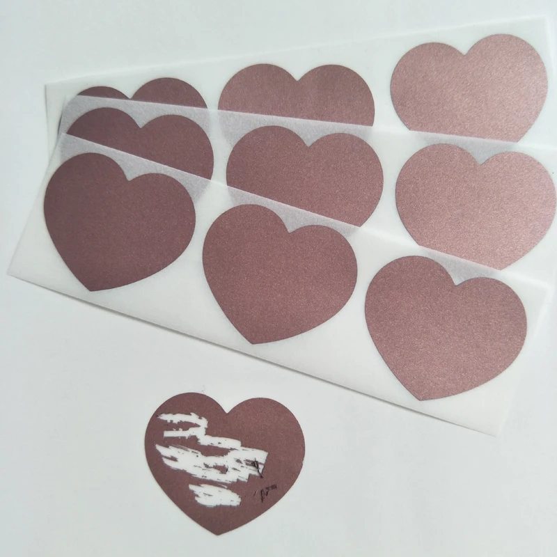 Pack of 300 Heart Scratch Off Stickers Scratch Card Stickers Self Adhesive  Labels for Gender Reveal Gift Baby Shower Party Favor