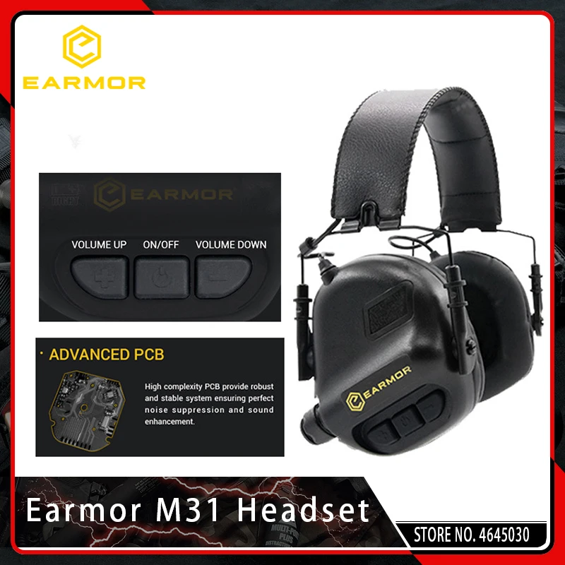 קנו ציוד ירי ספורטיבי OPSMEN Airsoft Earmor M31 Headset Tactical Shooting  Aviation Headphones Anti-noise Earphones Military Softair Ear Protection