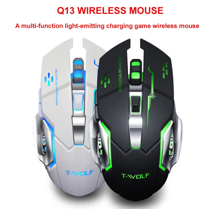 Agora Pontiki Kai Plhktrologia Q13 2 4g Wireless Charging Gaming Mouse 6keys 2400dpi Silent Ergonomic Gaming Luminous Mouse Rgb Backlit For Laptop Computer Pro