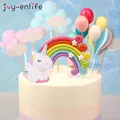 Rainbow Unicorn Cake Topper Cloud Cake Flags Birthday Kids Favors Cake Decoration Cupcake Topper for Wedding Dessert Table Decor preview-2