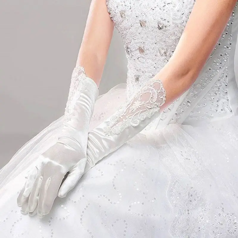 long white lace gloves