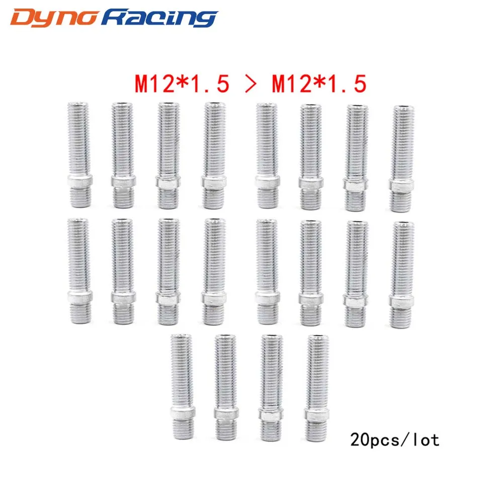 20PCS 12*1.5 TO 12*1.5 New Racing Car WHEEL STUD CONVERSION TALL LUG BOLTS TO STUDS 58MM  YC101106-animated-img