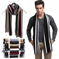 Winter designer scarf men striped cotton scarf female & male brand shawl wrap knit cashmere bufandas Striped scarf with tassels