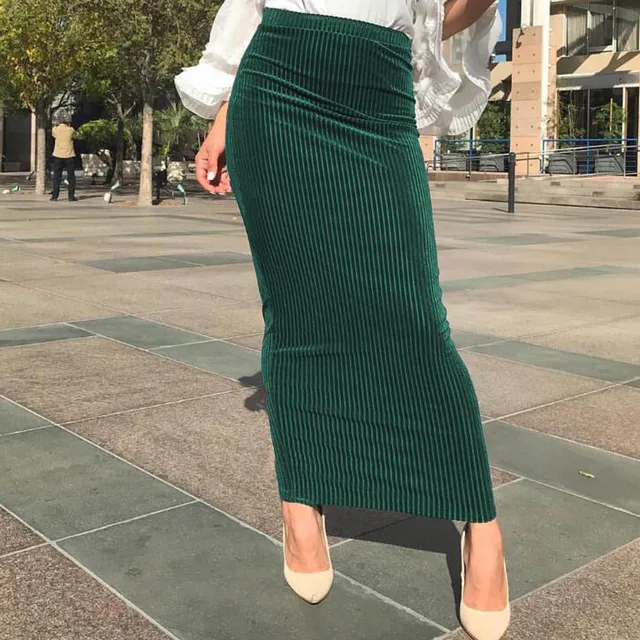 High Waist Long Pencil Skirts Jupe Femme