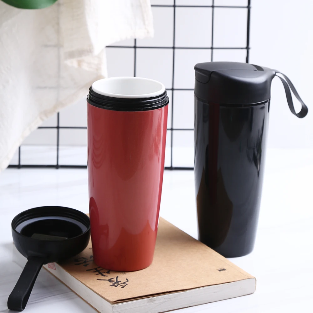 stainless steel travel mug with ceramic interior