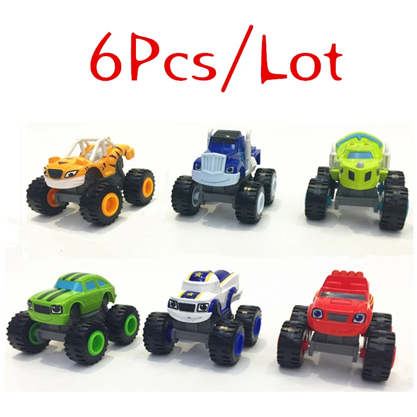 High Quality 6pcs/set Blaze Car toys Russian Crusher Truck Vehicles Figure Blaze Toy Gifts For Kids-animated-img