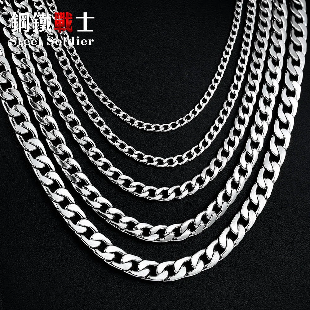 steel soldier retail & Wholesale Water Wave Chain Necklace for Man Woman Stainless Steel Cheap and Super Quality-animated-img