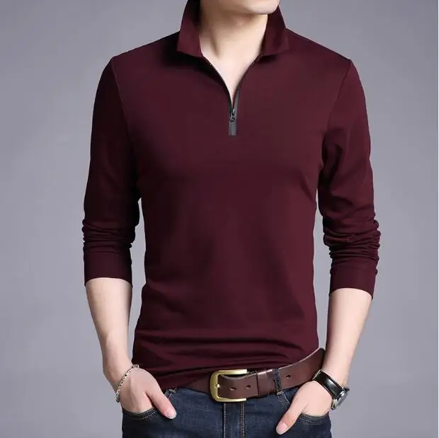 mens polo tops long sleeve