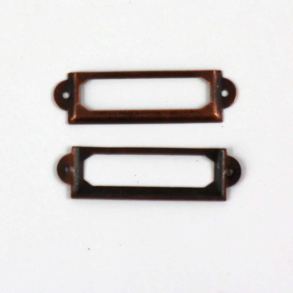 30Pcs cheap Antique copper /bronze Iron Label Frame Card Holder scrapbooking accessories 60x17mm with brads-animated-img