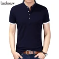 2023 Summer New Fashion Brand Clothing Tshirt Men Solid Color Slim Fit Short Sleeve T Shirt Men Mandarin Collar Casual T-Shirts
