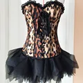 UTMEON  Burlesque leopard printing corsets Sexy Feral Charm Leopard Deluxe shapers Animal Costume with Tutu Skirt preview-3