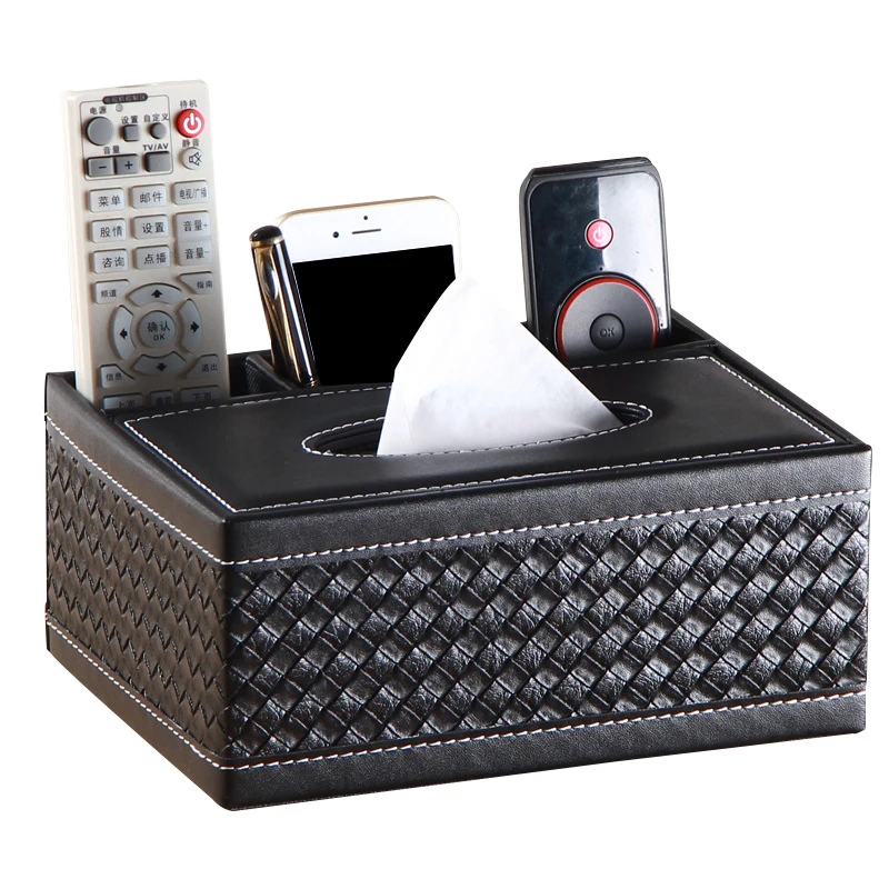 WORTHBUY Living room tissue box environmentally friendly multi-purpose  remote control desktop creative napkin storage box