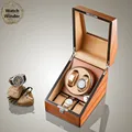 Yao 2 Slots Wood Watch Winders Fashion Automantic Self Mechanical Watch Winder Watch Storage Gift Boxes B0105