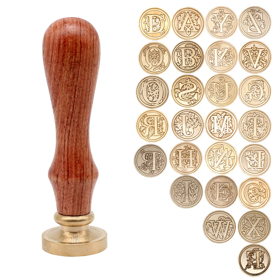 Retro 26 Letter A - Z Wax Seal Stamp Alphabet Letter Retro Wood Stamp Kits  Replace Copper head Hobby Tools Sets Post Decor - AliExpress